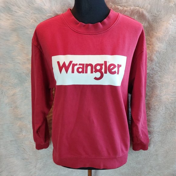 Wrangler Women's Berry Pink w/ Contrasting Logo Regular Fit Crew Neck Sweater S - Picture 1 of 9